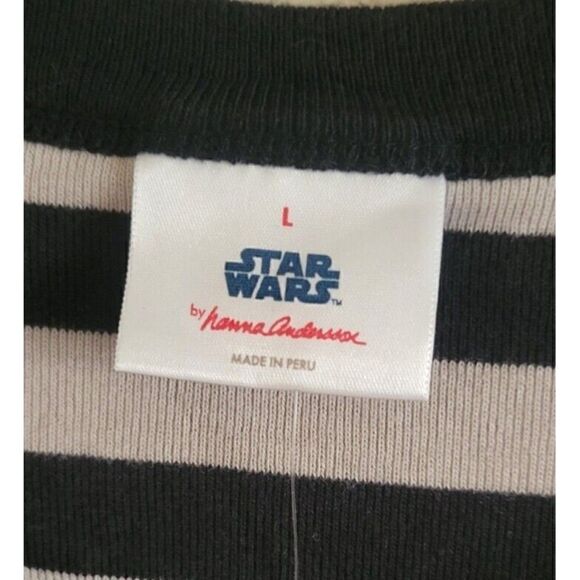 Hanna Anderson X Star Wars Darth Vader  Men Long Sleeve Shirt Stripe Size L NWT - Picture 3 of 9